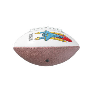 Rocket ship cartoon illustration american football