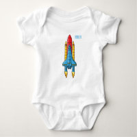 Rocket ship cartoon illustration