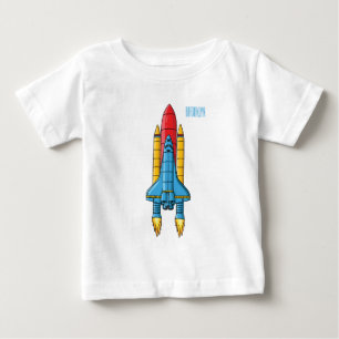 Rocket ship cartoon illustration baby T-Shirt