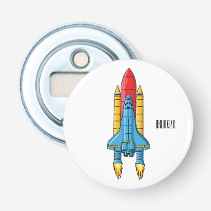 Rocket ship cartoon illustration bottle opener