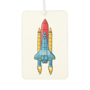 Rocket ship cartoon illustration car air freshener