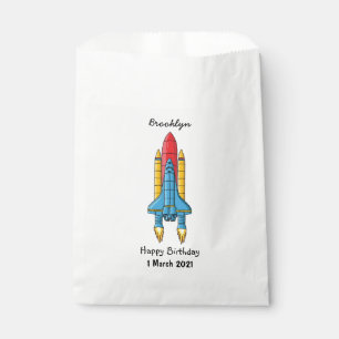 Rocket ship cartoon illustration favour bags