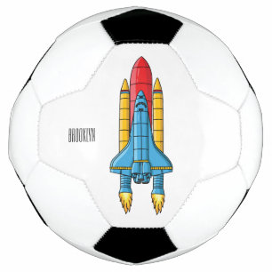 Rocket ship cartoon illustration  football