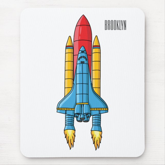 Rocket ship cartoon illustration mouse mat (Front)