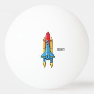 Rocket ship cartoon illustration  ping pong ball