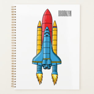 Rocket ship cartoon illustration  planner