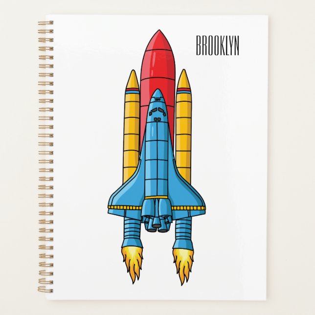 Rocket ship cartoon illustration  planner (Front)