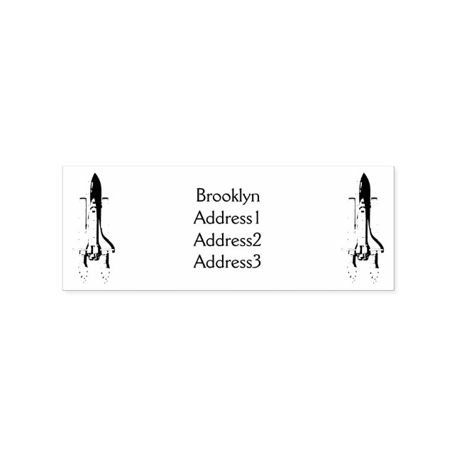 Rocket ship cartoon illustration rubber stamp (Imprint)