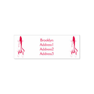 Rocket ship cartoon illustration self-inking stamp