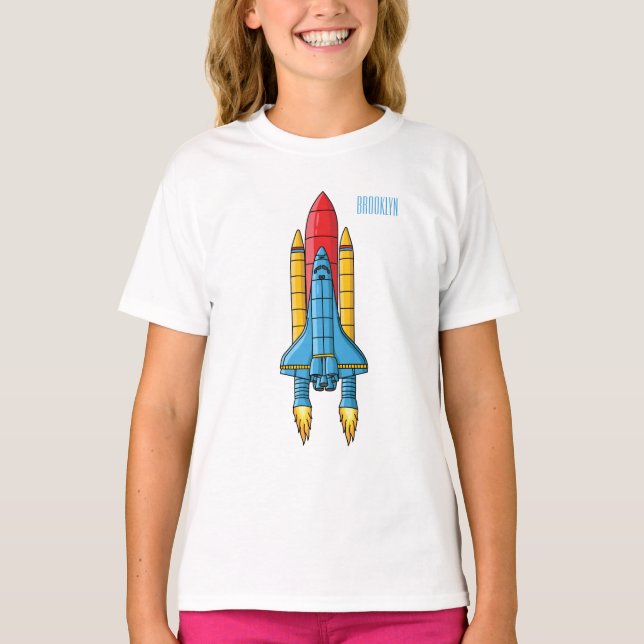 Rocket ship cartoon illustration T-Shirt (Front)