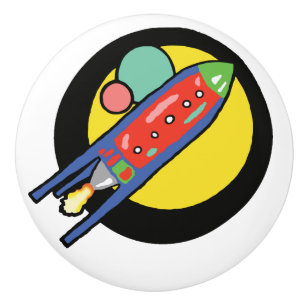 Rocket Ship Custom Ceramic Knob