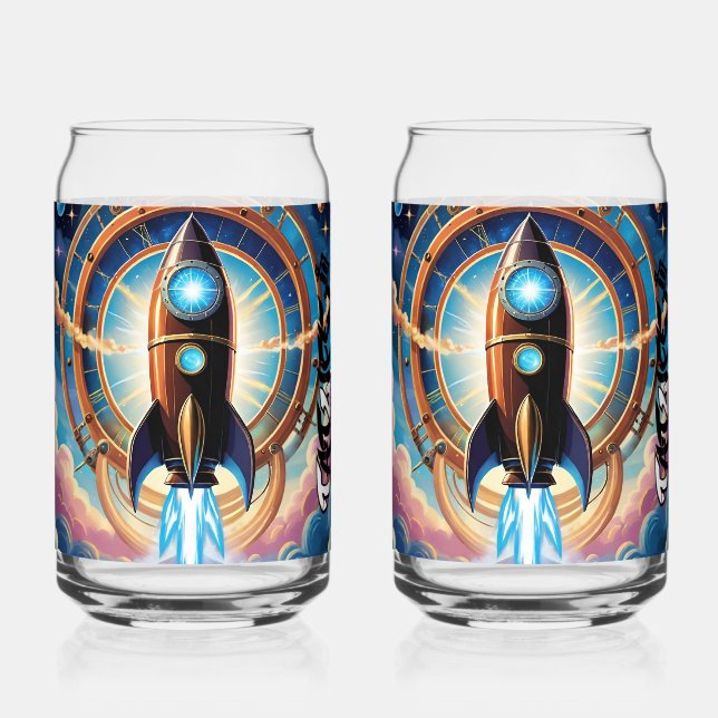 Rocket Ship Drinking Glasses (Front)
