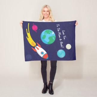 Rocket Ship Fleece Blanket