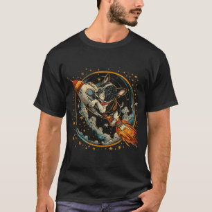 Rocket Ship French Bulldog Astronaut T-Shirt