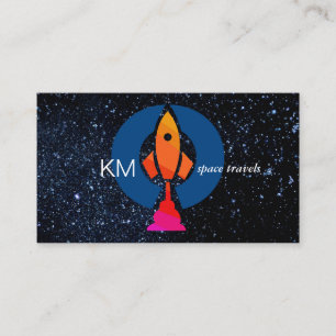 Rocket Ship Logo Stars Business Card