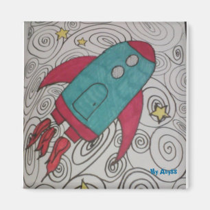 Rocket ship magnet