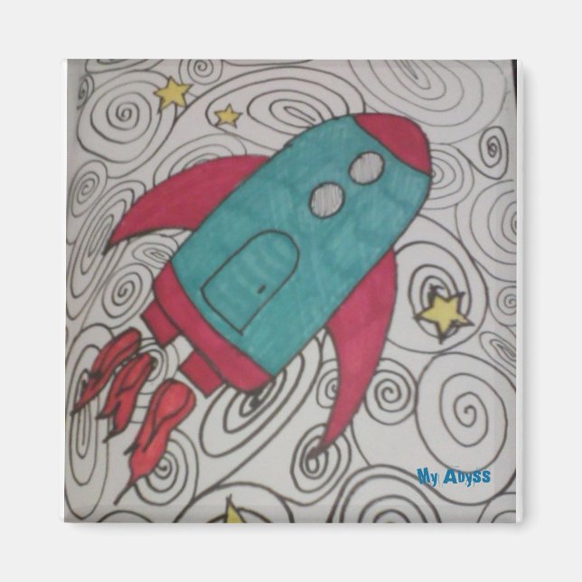 Rocket ship magnet (Front)