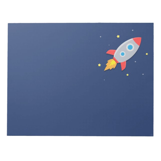 Rocket Ship, Outer Space, For Astronauts Notepad (Front)