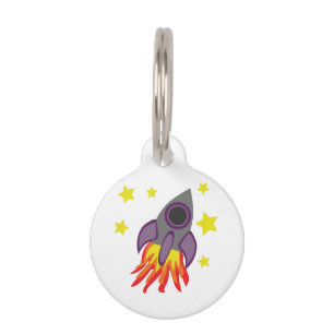 Rocket Ship Pet Tag