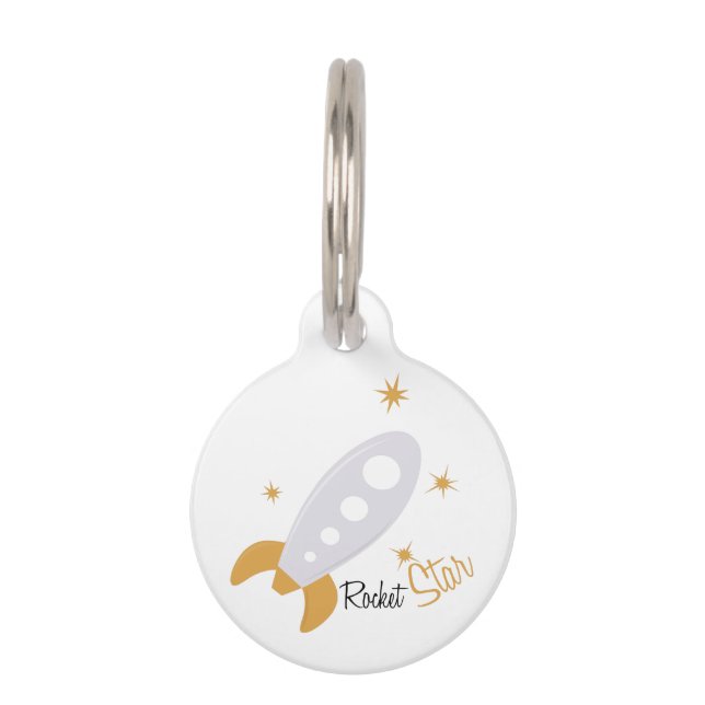 Rocket Ship Pet Tag (Front)