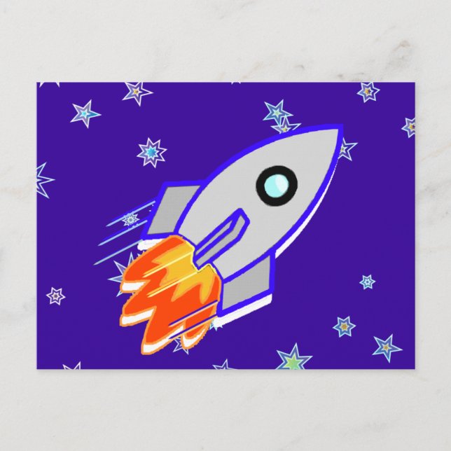 Rocket Ship Postcard (Front)