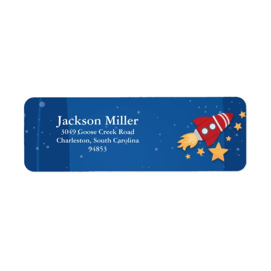 Rocket Ship Return Address Label