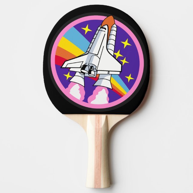 ROCKET SHIP SPACE RETRO PING PONG PADDLE (Front)