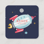 Rocket Ship Square Business Card<br><div class="desc">Modern and colourful rocket ship in space illustration by Shelby Allison.</div>