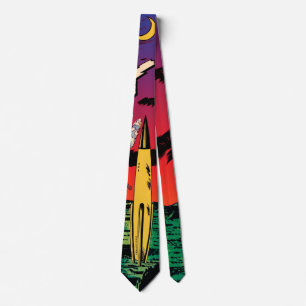 Rocket Ship X Vintage Sci Fi Comic Book Cover Tie