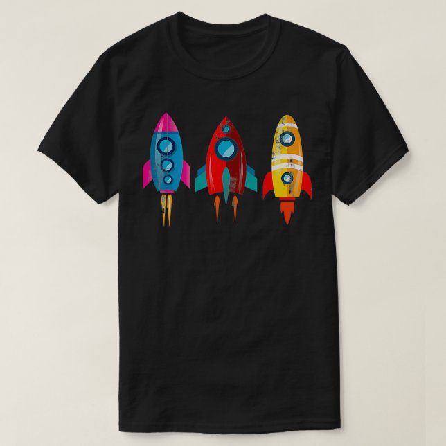 Rocket Ships Astronaut  T-Shirt (Design Front)