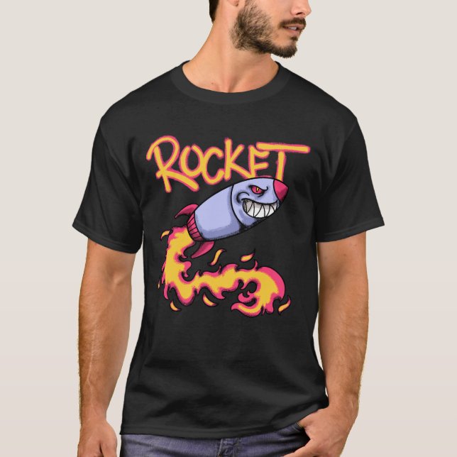 Rocket Shooting streetwear T-Shirt (Front)