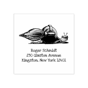 Rocket Snail Rubber Stamp