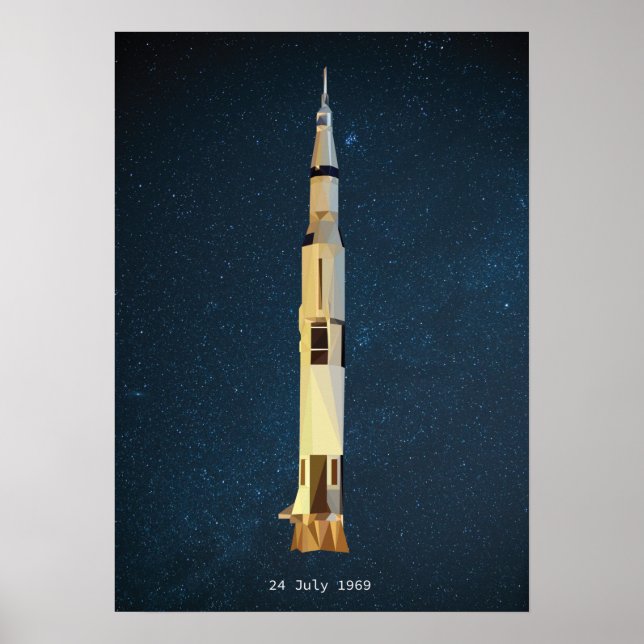 Rocket Space Apollo 11 Moon Landing Poster (Front)