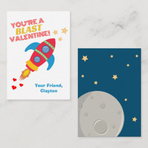Rocket Space Classroom Valentines Card