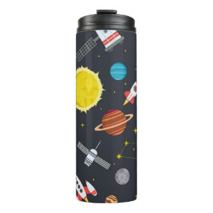 Rocket space globe solar system and planet cosmos  thermal tumbler