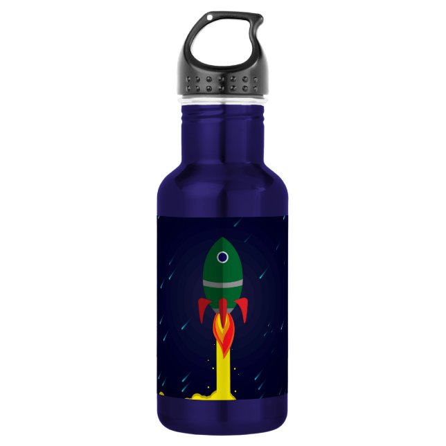 Rocket spaceship astrology astronaut 532 ml water bottle (Front)