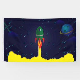 Rocket spaceship astrology astronaut banner