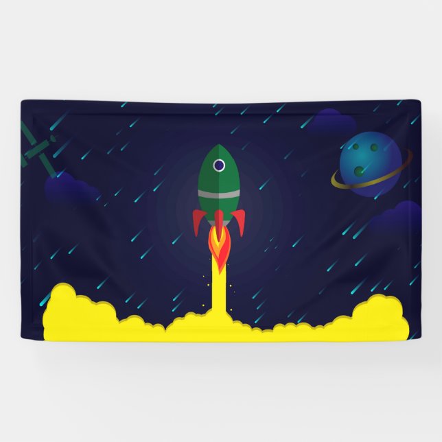 Rocket spaceship astrology astronaut banner (Horizontal)