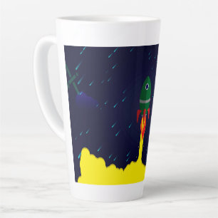 Rocket spaceship astrology astronaut latte mug