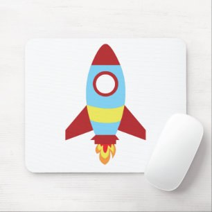 Rocket Spaceship Launching Mouse Mat