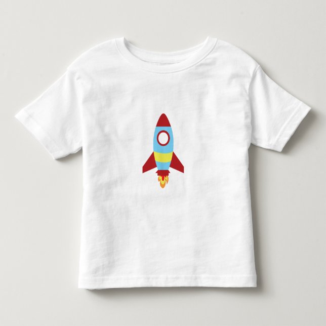 Rocket Spaceship Launching Toddler T-Shirt (Front)