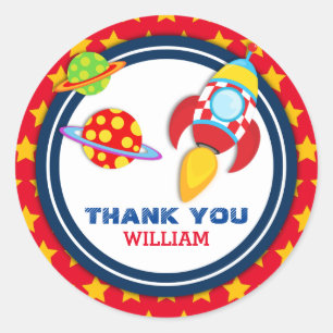 Rocket Spaceship Thank You Favour Tag