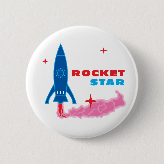 Rocket Star 6 Cm Round Badge (Front)