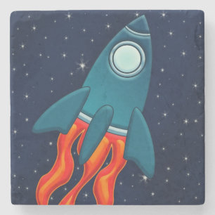 Rocket stone coaster