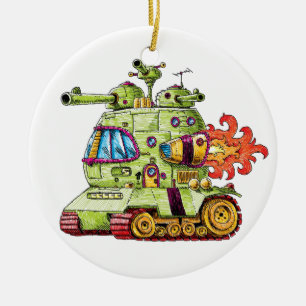 Rocket Tank Ceramic Tree Decoration