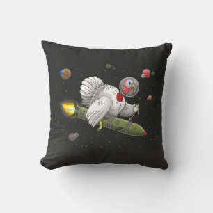 Rocket Turkey's journey through space Cushion