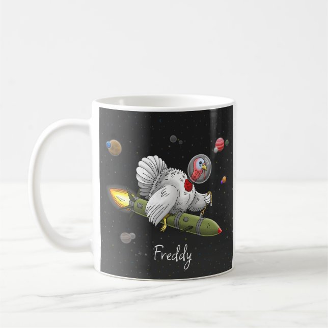 Rocket Turkey's Space Journey Coffee Mug (Left)