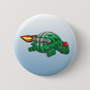 Rocket Turtle 6 Cm Round Badge