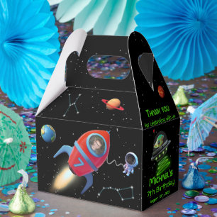 Rocket with Photo   Birthday Alien UFO Astronaut Favour Box