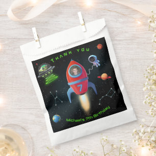 Rocket with Photo UFO Birthday Astronaut Alien Favour Bags